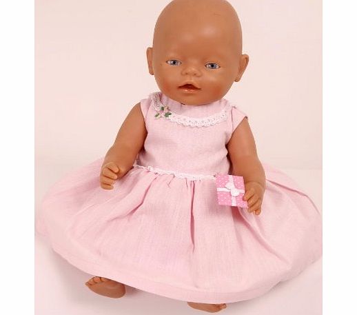 FRILLY LILY PINK PARTY DRESS FOR DOLLS 14-18 INS 35-45 CM[DOLL NOT INCLUDED]To fit dolls such as American Girl,Baby Born,Hannah by Gotz,Design a Friend DolL,Kidz and Cats,Precious Day Doll,Happy Kidz